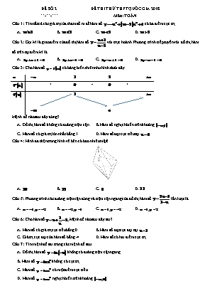 Đề thi thử THPT Quốc gia môn Toán năm 2018 - Đề số 2